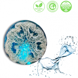 Ocean Zeep met Luffa – Ronde, Handgemaakte Scrubzeep