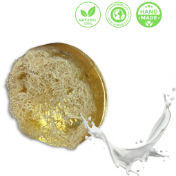 Donkey Milk Soap with Loofah – Round, Handmade & Nourishing