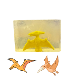 Surprise Zeep met Dinosaurus yellow– Handgemaakt, Natuurlijk & Speels